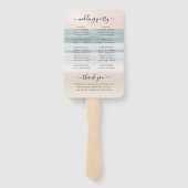 トロピカルビーチピンクサンセット結婚式 プログラムファン ハンドファン (裏面)