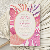 トロピカルビーチピンクプールパーティー 招待状