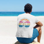トロピカルビーチファミリーバカカスタムンスフロント&バック Tシャツ<br><div class="desc">この可愛いトロピカルパームツリーサンセットTシャツは、大学の友人グループとの春休み旅行や家族とのおもしろいクルーズ船の休暇に最適だ。フロントとバックにカスタマイズTシャツのフルセットをパーソナライズし、ビーチや島の家族懇親会へのグループの外出に使用する。</div>