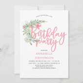 トロピカルビーチフラワーズバースデーパーティー 招待状 (正面)
