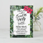 トロピカルビーチフラワー&スターフィッシュスウィート16誕生日 招待状 (スタンド正面)