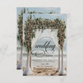 トロピカルビーチフローラアルバーリハーサルディナー 招待状 (正面/裏面)