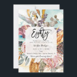 トロピカルビーチフローラ80th birthday party 招待状<br><div class="desc">オレンジ色のプロテアの花と80歳の誕生日の招待と葉一致するビーチの反対側の素敵な熱帯のビーチの背景。簡単：使用可能な文字・フィールドを編集または削除し、プロフェッショナルおよび完了用の独自の詳細で情報をパーソナライズすカスタムる方法。このbohoコレクションではマッチングビーチが用意されている。お店に行って、差出人住所ラベル、ステッカー、封筒など幅広いラインナップをご覧ください。</div>