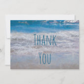 トロピカルビーチブルーホワイト海ウェーブサンキュー サンキューカード (正面)