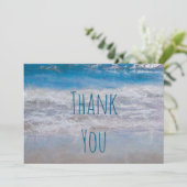 トロピカルビーチブルーホワイト海ウェーブサンキュー サンキューカード (スタンド正面)
