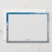 トロピカルビーチブルーホワイト海ウェーブサンキュー サンキューカード (裏面)