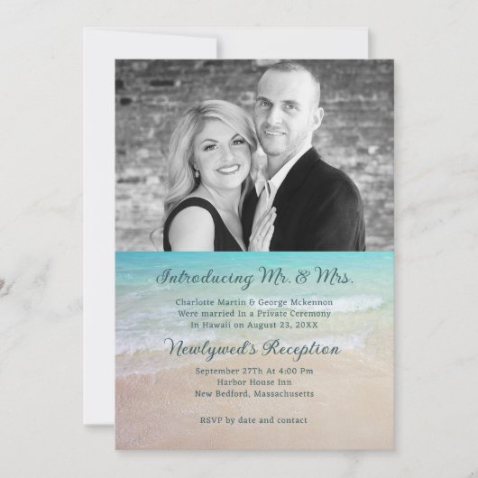 トロピカルビーチプライベートウェディングレセプション招待状 招待状 (正面)