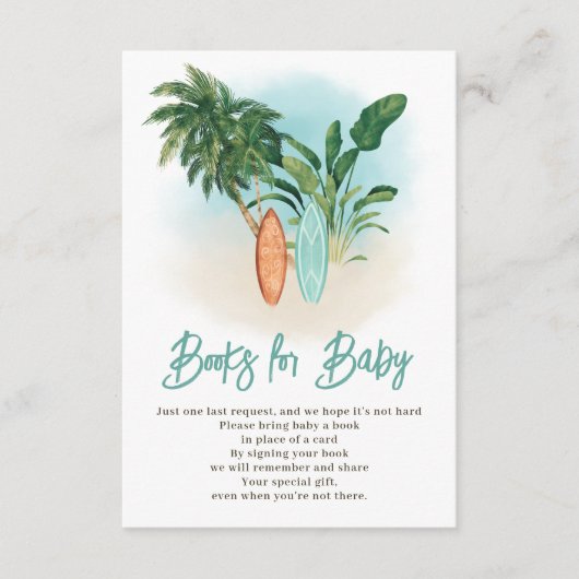 トロピカルビーチベビーオンボードサーフィンは本をもたらす エンクロージャーカード (正面)