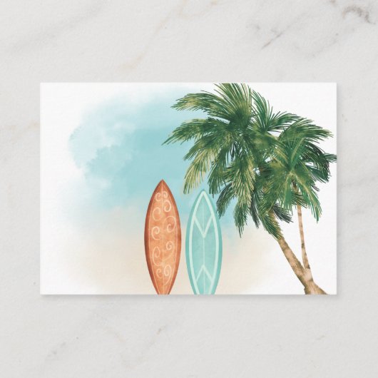 トロピカルビーチベビーオンボードサーフオムツラッフル エンクロージャーカード (裏面)