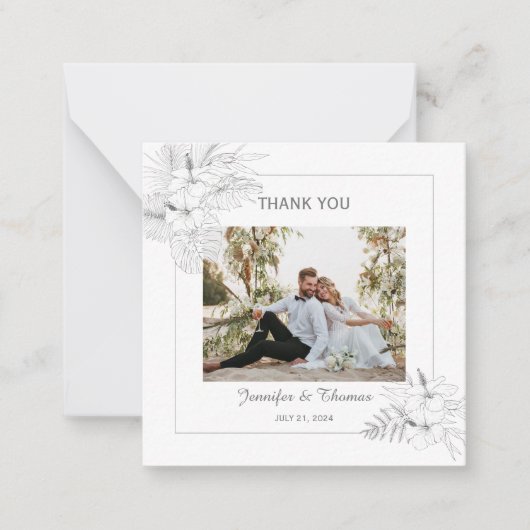 トロピカルビーチボホサマーサンキューカード ノートカード (正面)