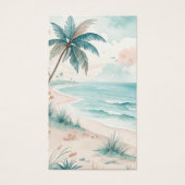 トロピカルビーチモダン葬儀記念祈りの言葉カード (正面)