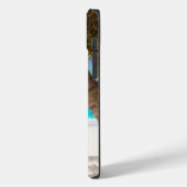 トロピカルビーチモノグラムパームツリーターコイズ クール Case-Mate iPhoneケース (裏面 / 左)