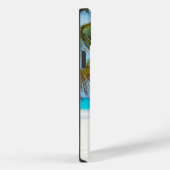 トロピカルビーチモノグラムパームツリーターコイズ クール Case-Mate iPhoneケース (裏面 / 右)