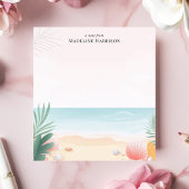 トロピカルビーチヤシの木の海パーソナライズされた名 ノートパッド