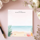 トロピカルビーチヤシの木の海パーソナライズされた名 ノートパッド