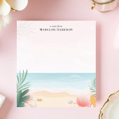 トロピカルビーチヤシの木の海パーソナライズされた名 ノートパッド