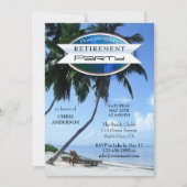 トロピカルビーチラウンジチェアリタイアメント招待状 招待状 (正面)