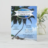 トロピカルビーチラウンジチェアリタイアメント招待状 招待状 (スタンド正面)