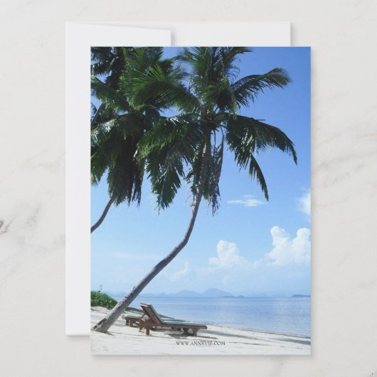 トロピカルビーチラウンジチェアリタイアメント招待状 招待状 (裏面)