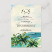 トロピカルビーチラグーン | パームツリーの結婚式の詳細 エンクロージャーカード (正面)