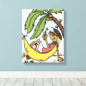 トロピカルビーチリゾートハンモック夏休み キャンバスプリント (インサイチュ (ウッドフロア))