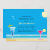 トロピカルビーチリハーサルディナー招待状 招待状 (正面/裏面)