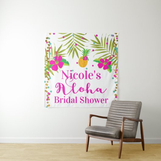 トロピカルビーチルアウアロハパーティーバックドロップ タペストリー (インサイチュ)