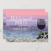 トロピカルビーチレッドワインスターフィッシュリタイアメントパーティー 招待状 (正面/裏面)