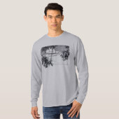 トロピカルビーチヴィンテージパームツリーズティー Tシャツ (正面フル)