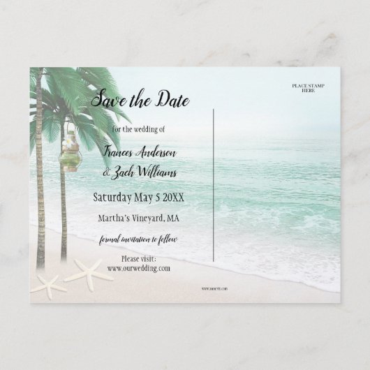 トロピカルビーチ写真ポストカードの保存 案内ポストカード (裏面)