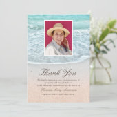 トロピカルビーチ悔やみや弔慰メモリアルありがとう写真 招待状 (スタンド正面)