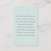 トロピカルビーチ悔やみや弔慰メモリアルフォトカード 名刺 (裏面)