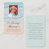 トロピカルビーチ悔やみや弔慰メモリアルフォトカード 名刺 (正面/裏面)