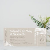トロピカルビーチ搭乗パスピンク誕生日旅行 招待状 (スタンド正面)