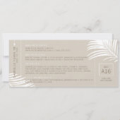 トロピカルビーチ搭乗パスピンク誕生日旅行 招待状 (裏面)