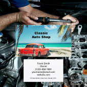 トロピカルビーチ整備士クラシックカービジネスカード 名刺