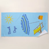 トロピカルビーチ日サマーアンブレラバケーション ビーチタオル (正面)