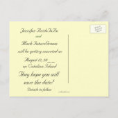 トロピカルビーチ日付の保存プルメリア 案内ポストカード (裏面)