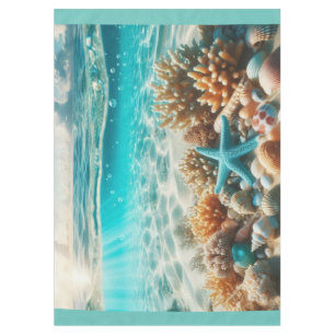 トロピカルビーチ星魚シーシェル海シーン テーブルクロス