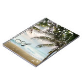 トロピカルビーチ海パームツリーズ&ライト ノートブック (左側)