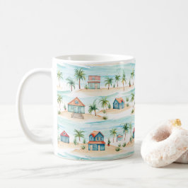 トロピカルビーチ海パームツリー コーヒーマグカップ