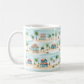 トロピカルビーチ海パームツリー コーヒーマグカップ (左)