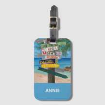 トロピカルビーチ海ラゲージタグ