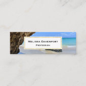 トロピカルビーチ海岸と大きな岩 スキニー名刺 (正面)