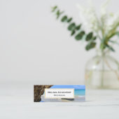 トロピカルビーチ海岸と大きな岩 スキニー名刺 (スタンド正面)