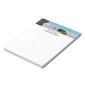 トロピカルビーチ海岸と大きな岩 ノートパッド (回転)