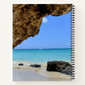 トロピカルビーチ海岸と大きな岩 ノートブック (裏面)