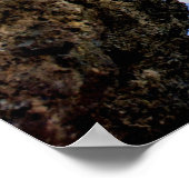 トロピカルビーチ海岸と大きな岩 ポスター (角)