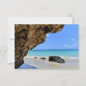 トロピカルビーチ海岸と大きな岩 出欠カード (裏面)