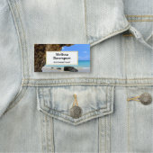 トロピカルビーチ海岸と大きな岩 名札 (インサイチュ)